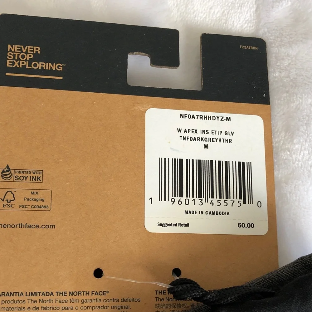 The North Face Women’s Apex Etip Gloves — Charcoal